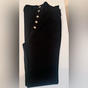 Fashion Nova Black High Rise Button Jeans, High Waist Skinny, Size 11